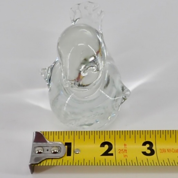 Art Glass Bird Figurine Hand Blown Clear Mid Century Modern 4.5” x 2" MCM 10 oz - Picture 16 of 16